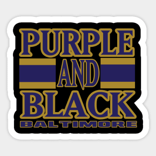 Baltimore LYFE Purple and Back Football Colors! Sticker